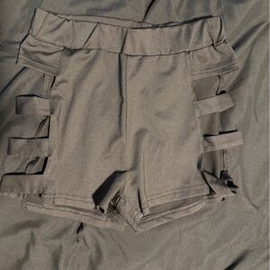 SHEIN High Waist Black Strappy Shorts